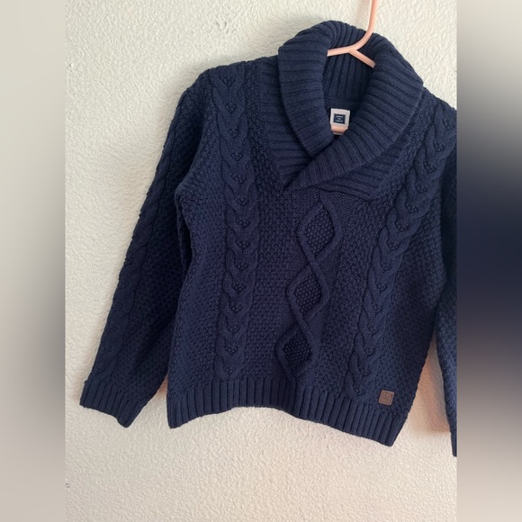 Janie & Jack Cotton Wool Blend Cable Knit Toddler Sweater Blue 2T - Picture 2 of 10